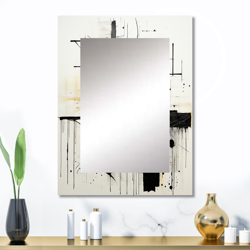 Hedd - White Modern Wall Mirror, 32 po x 24 po