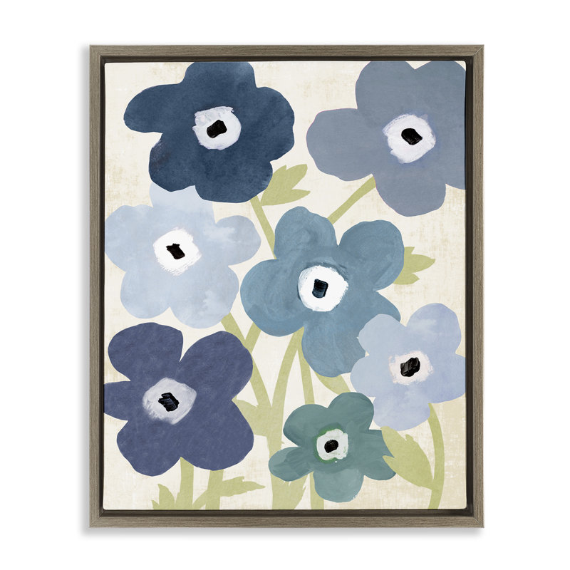 «Bright Garden Buds», art mural sur toile flottante, design par Susan Arnot, Cadre flottant orme Montalcino