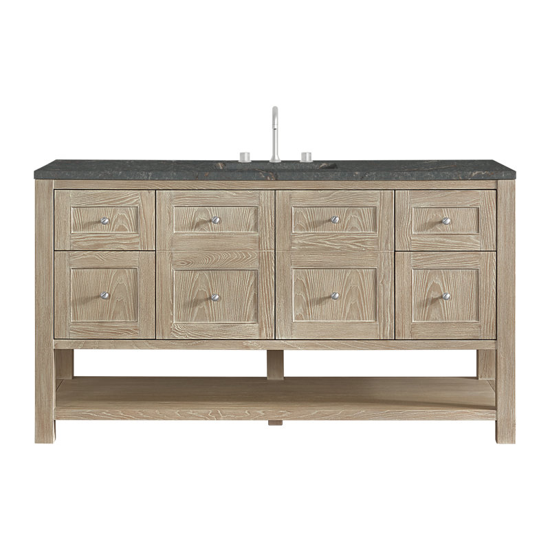 Breckenridge 60'' W Single Vanity, Whitewashed Oak, Parisien Bleu, Widespread