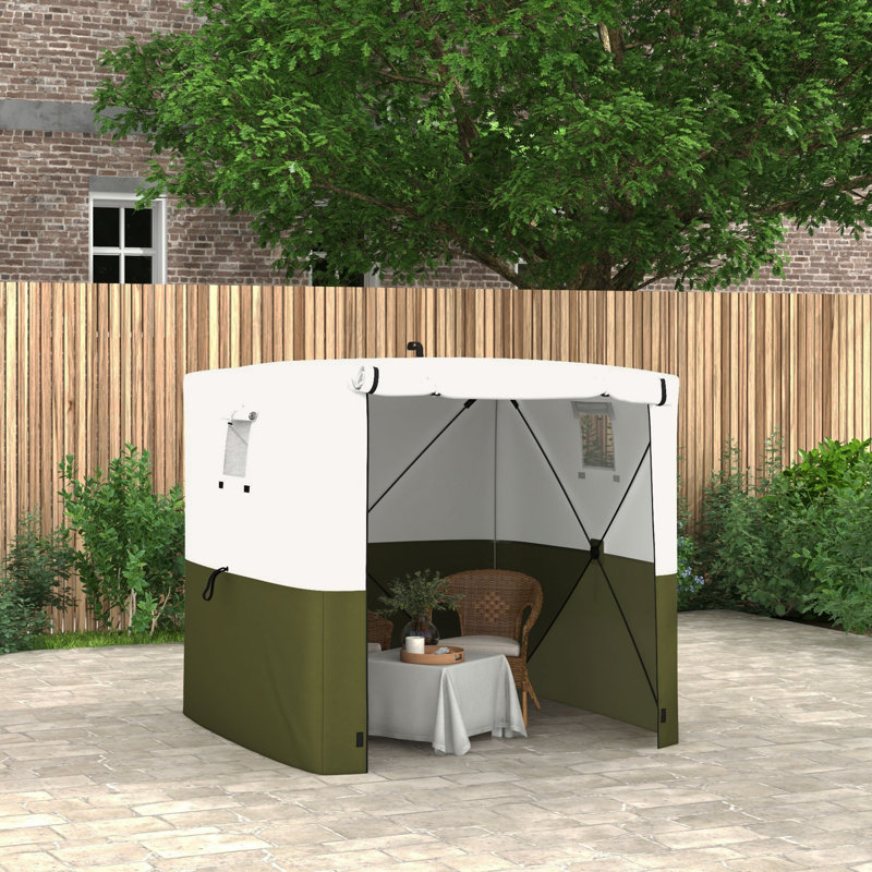 2m x 2m Fibreglass Patio Gazebo, White/Green
