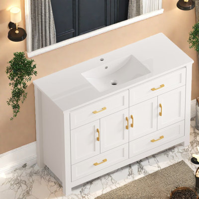 Vanities(must Include Both Vanity Cabinet  And Sink) 48 In Mdf Modern Home
