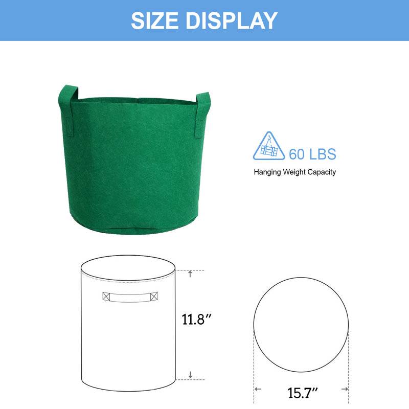 Sacs de culture en fibre chimique Tavona, 10 gallons, Vert, 5