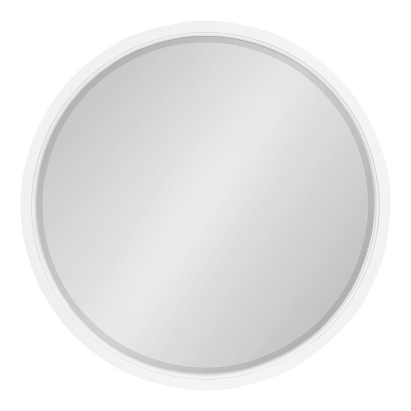 Miroir décoratif biseauté Hogan, 32 po x 32 po, Blanc