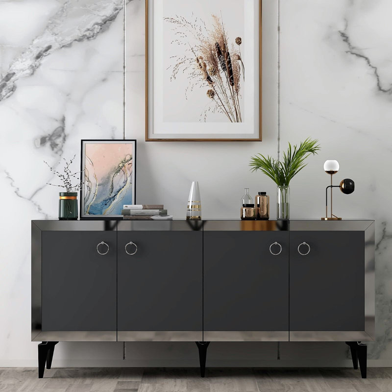 Olivia 150cm Console Table, Grey/Silver