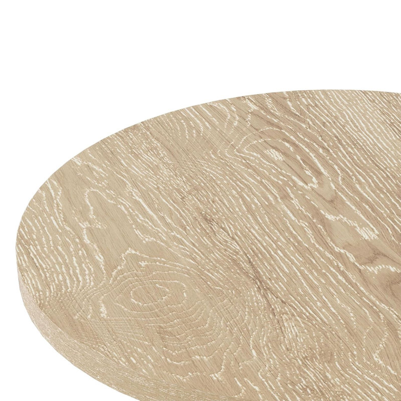 Table de bout ronde avec base piédestal, Chêne