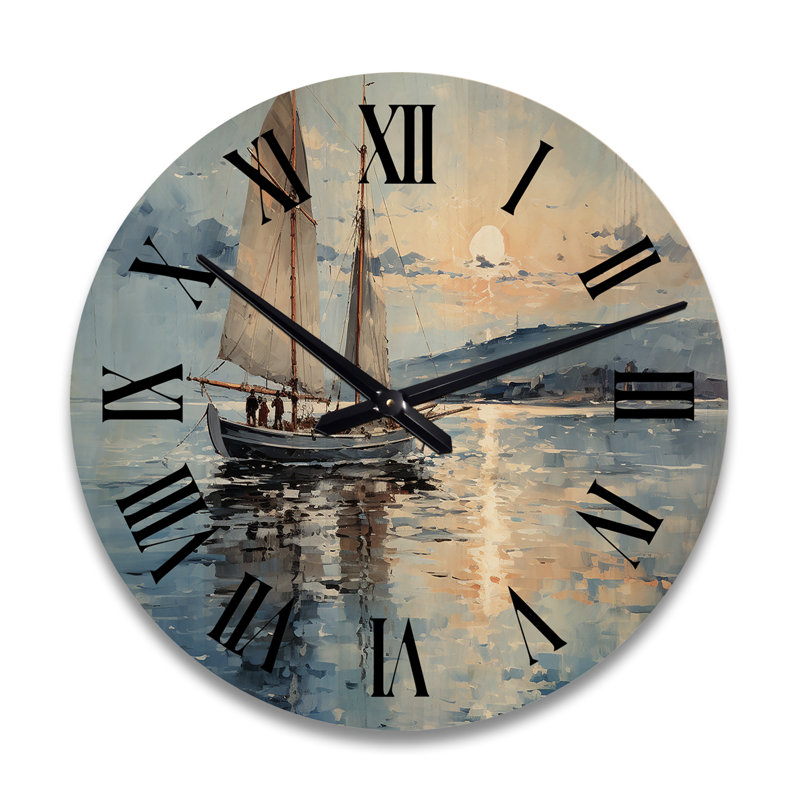 Horloge murale en bois massif Mairany, Grand