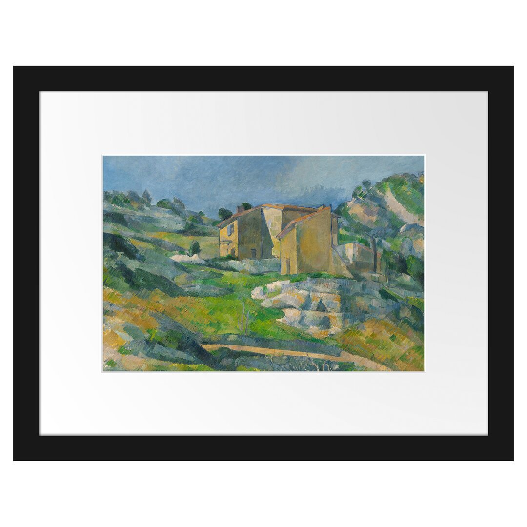 Gerahmtes Leinwandbild Das Riaux-Tal nahe l'Estaque von Paul Cézanne