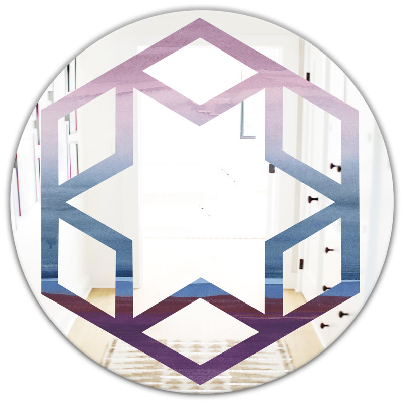 Miroir mural Hexagon Star Rock Landscape III, H 24 po x l 24 po