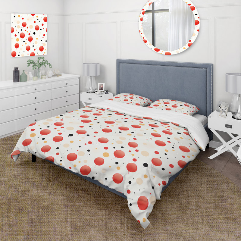Playful Polka Dots IV Dots Duvet Cover, King Duvet Cover + 2 King Shams