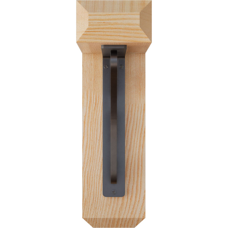 Support de fer simple de 2 po d'épaisseur Tristan, H 12 po x P 9 1/2 po, Sapin de Douglas de l 3 1/2 po x T 2 po (lisse)