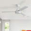 Ventilateur de plafond moderne à 3 pales 52 po avec lumière DEL et télécommande Forgan-1608865141
