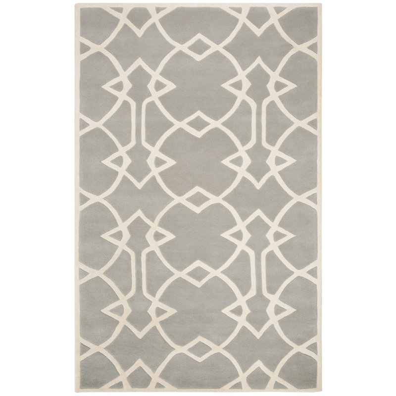 Hamid Hand Tufted Wool Geometric Rug, Rectangle 5' x 8'