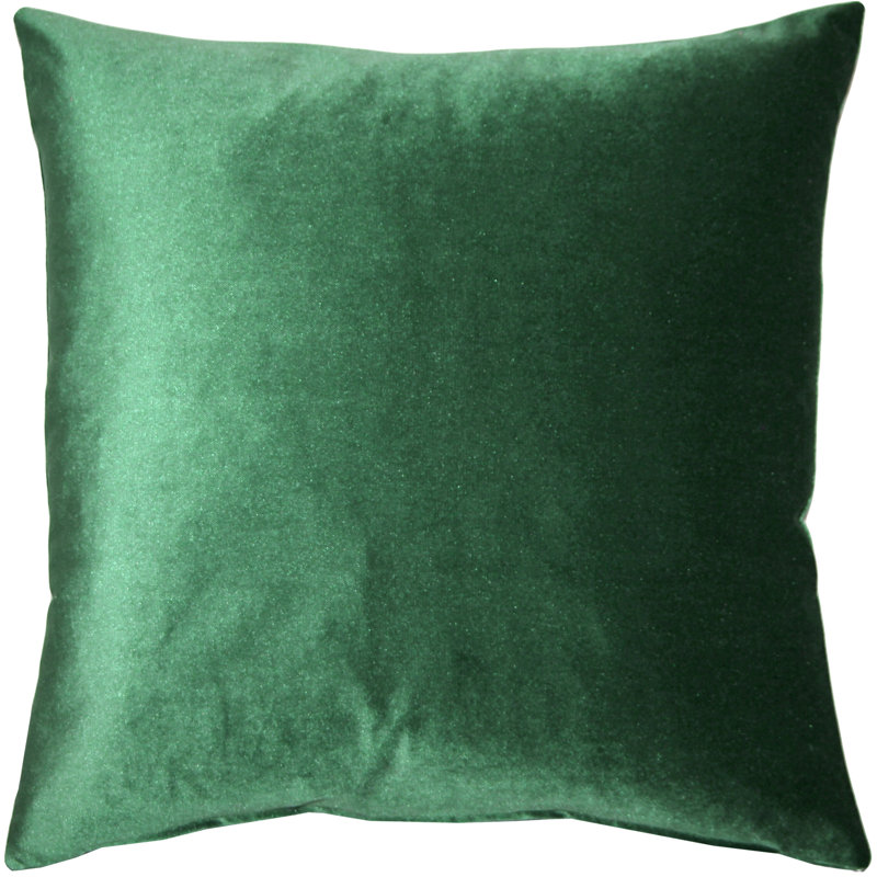 Velvet Throw Pillow, 16" x 16", Hunter Green