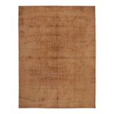 Vintage Distressed Textural Rug In Beige & Brown Tones - Rug & Kilim