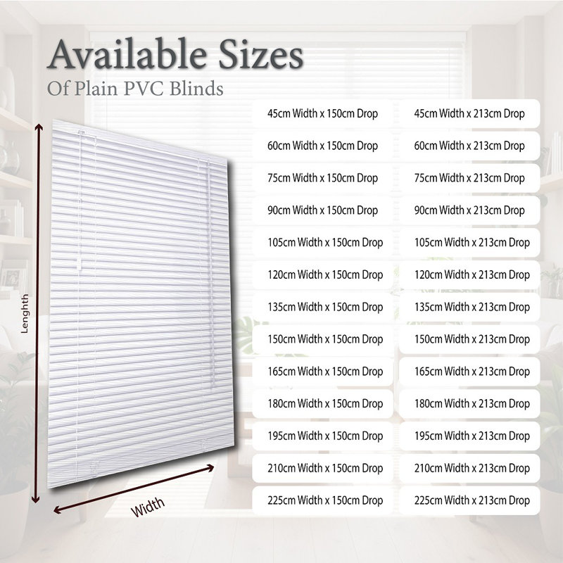 Room Darkening Venetian Blind, 150 cm L x 105 cm W, White
