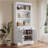 83.4"Tall Bookshelf Suite, Modern Bookcase Suite with LED Lighting,Doors and Drawers,2-Piece Set Storage Bookcase with Open Shelves