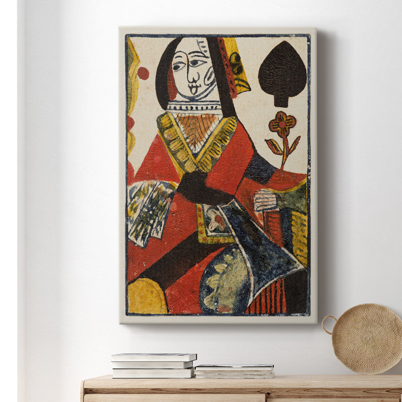 Cartes rétro VI - peinture sur toile tendue, H 18 po x l 12 po x P 1 po
