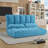 Laredo Double Chaise Lounge Sofa Reclining Floor Game Chair Floor Couch and Sofa with Two Pillows-1637295192