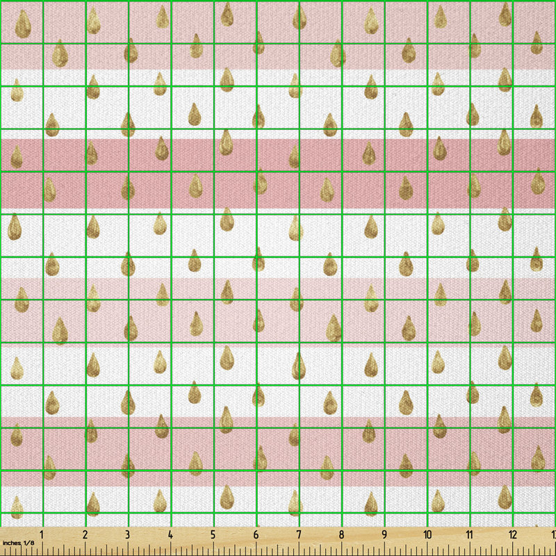 Crescint Pink and White Horizontal Crooked Stripes and Grape Inspired Drops Multi-Purpose Fabric