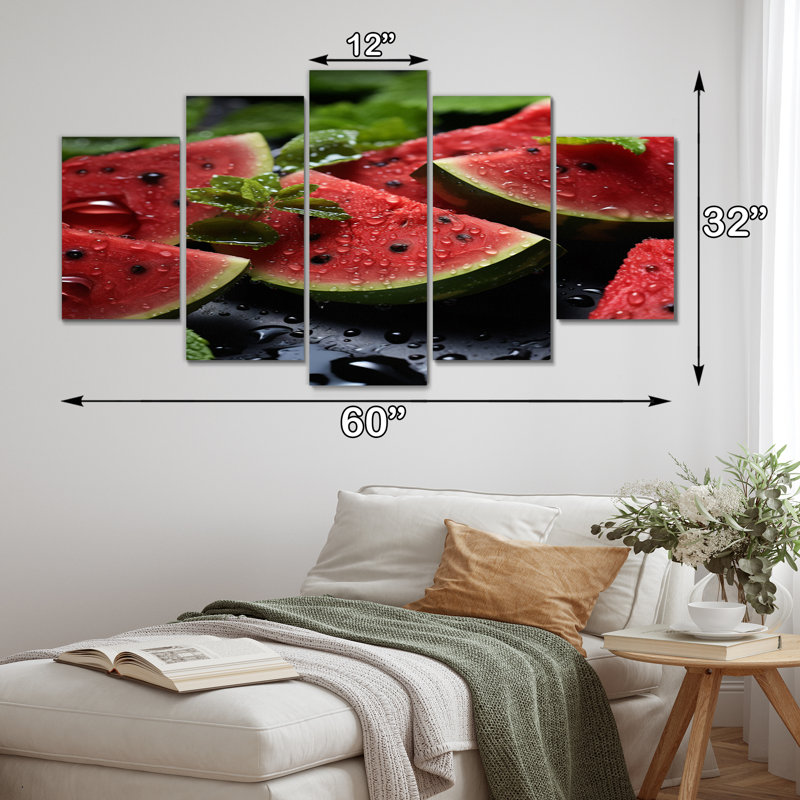 Ensemble de 5 décorations murales fruits