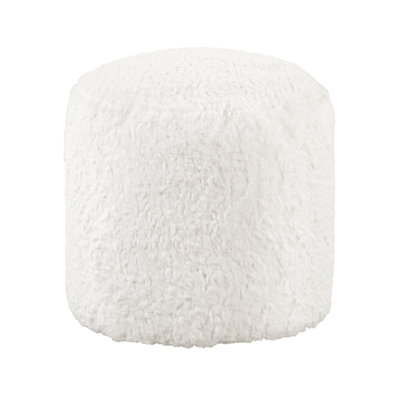 Modern Faux Fur Chair Pouf, Non-Slip, 300Lbs Capacity, 16"X17", Decoration Item Pouf Stool, Weight Support,