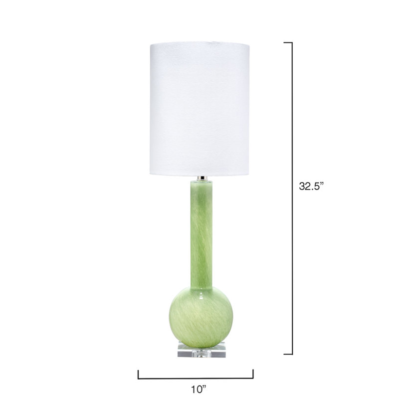 Glass Table Lamp, Leaf Green Glass