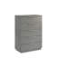 Commode Elara - Finition bicolore très brillante en marbre et laque avec tiroirs spacieux et pieds en métal - Gris