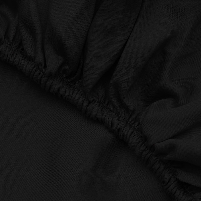 Luxurious 100% Cotton Satin Queen Fitted Sheet, Black | 60 x 80 inches + 12 inches Deep Pocket | 210 Thread Count, Machine Washable | Soft, Breathable, and Durable for Ultimate Comfort in Your Bedroom