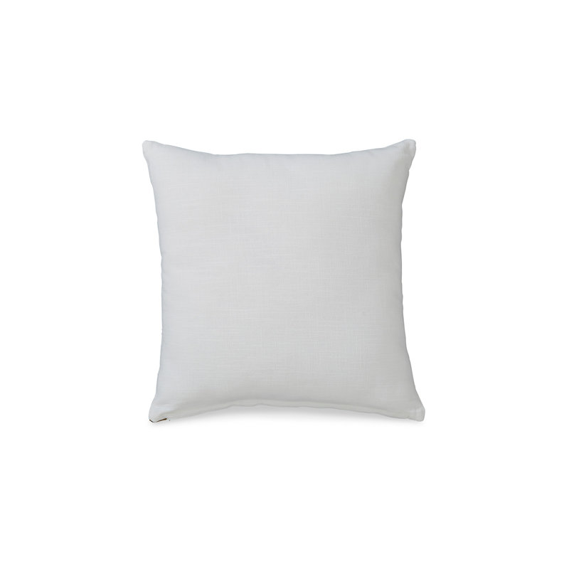Square Accent Throw Pillow, 20 Inch Modern Embossed Embroidery, White