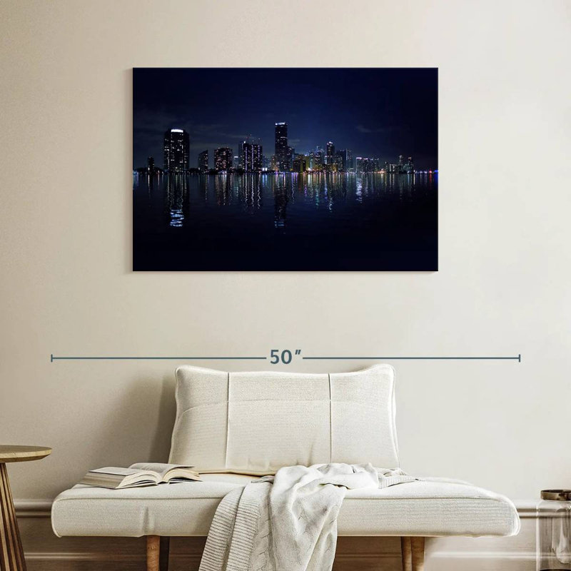 Lumières du paysage urbain de Miami, H 26 po x l 39 po