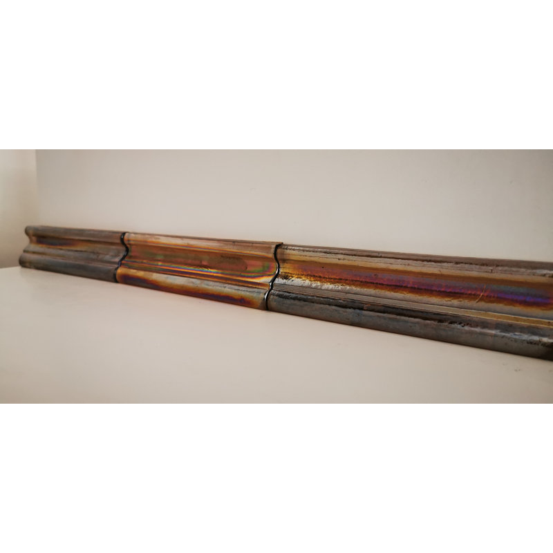 Atmosphere 2 in. x 8 in. Iridescent Recycled Glass Handmade Trim Decorative Wall & Pool Tile