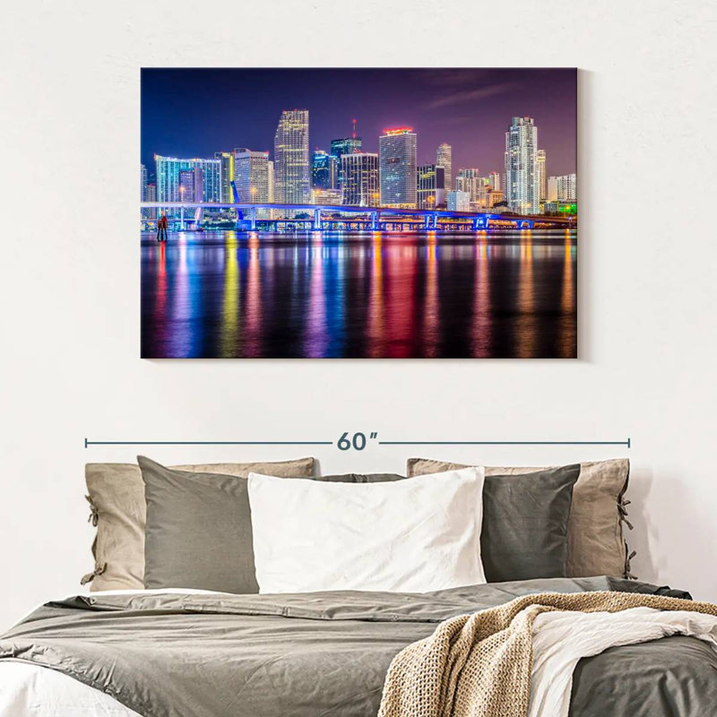 Couleurs Sirci Miami la nuit, H 32 po x l 48 po