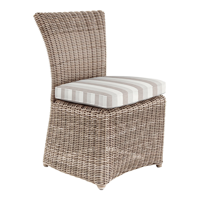 Sag Harbor Patio Dining Side Chair with Cushion (Set of 2), Perigold Direction Linen, Sag Harbor Oyster