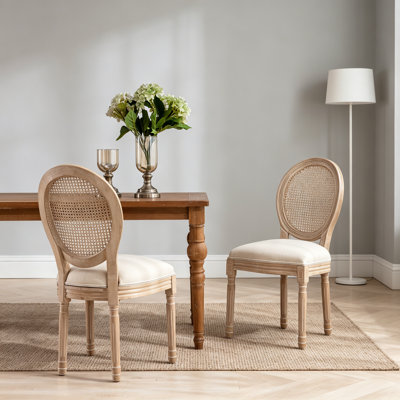 Ensemble de 2 chaises de salle à manger en rotin