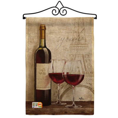 Vin en polyester de 2 côtés 19 po x l 13 po paris drapeau de jardin