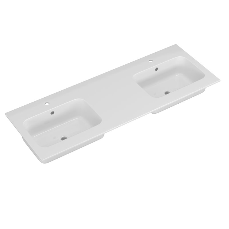 Plateau de meuble-lavabo double 60 po avec lavabo à surface solide 60 po 