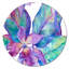 Turquoise et mauve orchidée - cercle traditionnel en métal, art mural-68852331