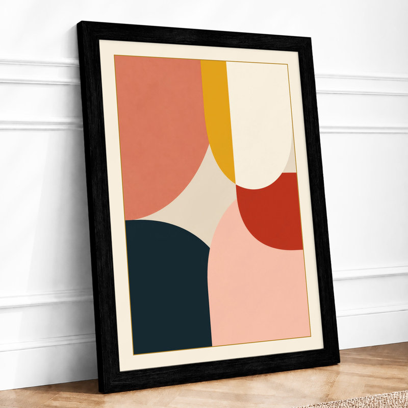 Organic Forms Mid-Century - Framed Print, Black, A3 - 42.0 x 29.7 cm