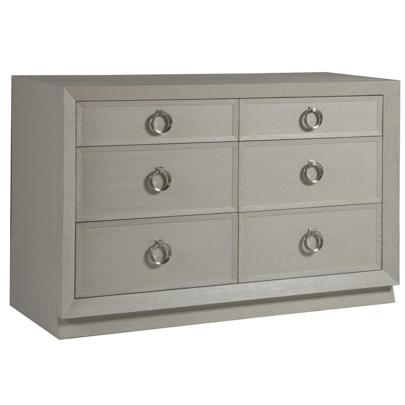 Contemporary Zeitgeist 54" White Oak Double Dresser with Soft Close Drawers