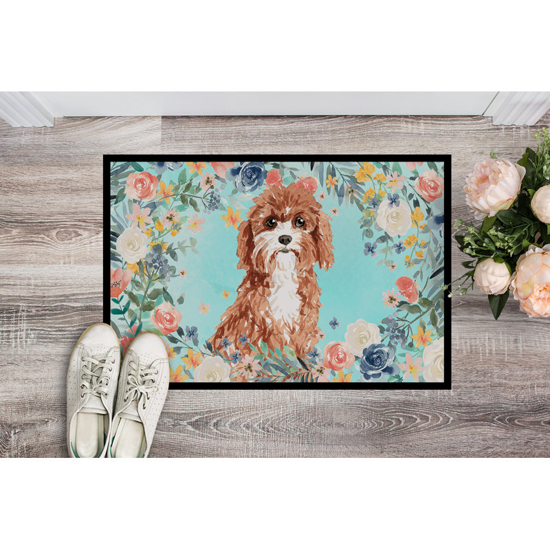 36 po x 24 po tapis de porte extérieur antidérapant Wimer, Cavapoo