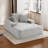 50'' Faux Fur Large Bean Bag Chair Oversized Boneless Chaise Lounge Chair Indoor with Pillows-111095979