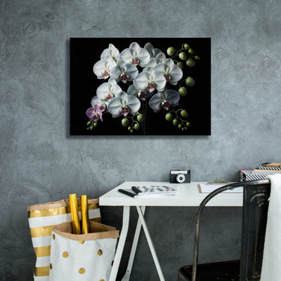 «Orchid Flowers 2» par Rey Klimt, art mural sur toile, 26 po x 18 po