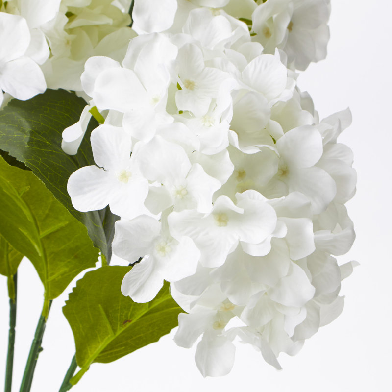 Tige d’hortensias artificielle, blanc