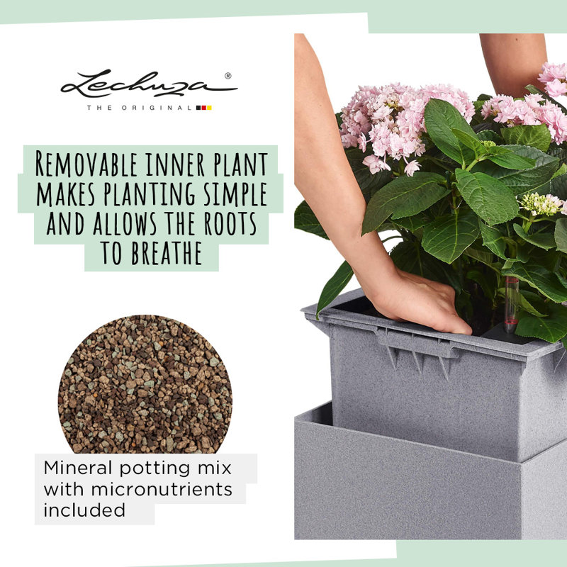 Canto Planter Box, 56cm H x 30cm W x 30cm D, Quartz White