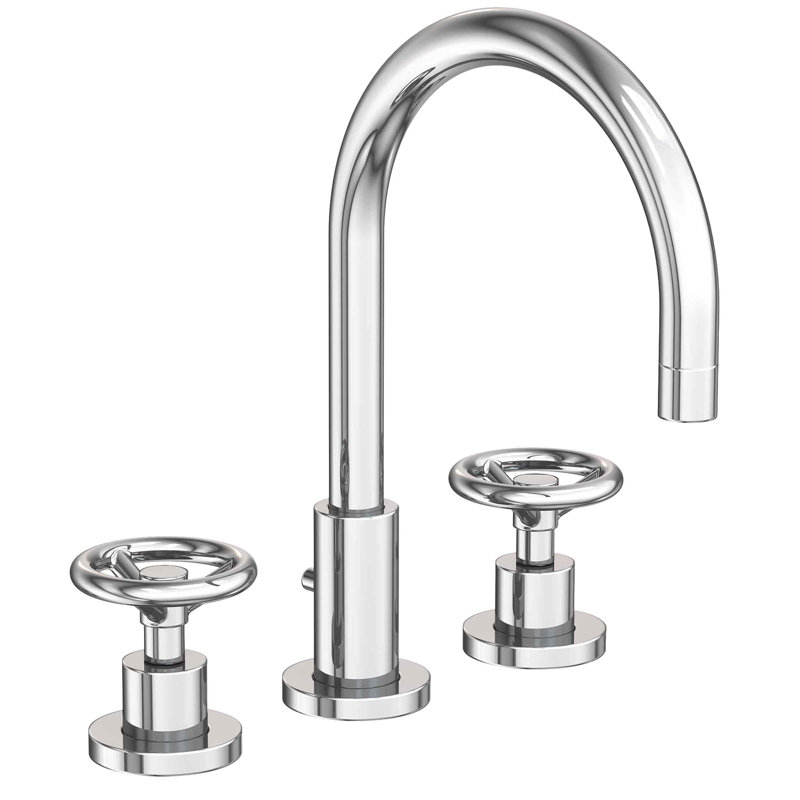 Slater Widespread Bathroom Faucet with Drain Assembly, Polished Chrome