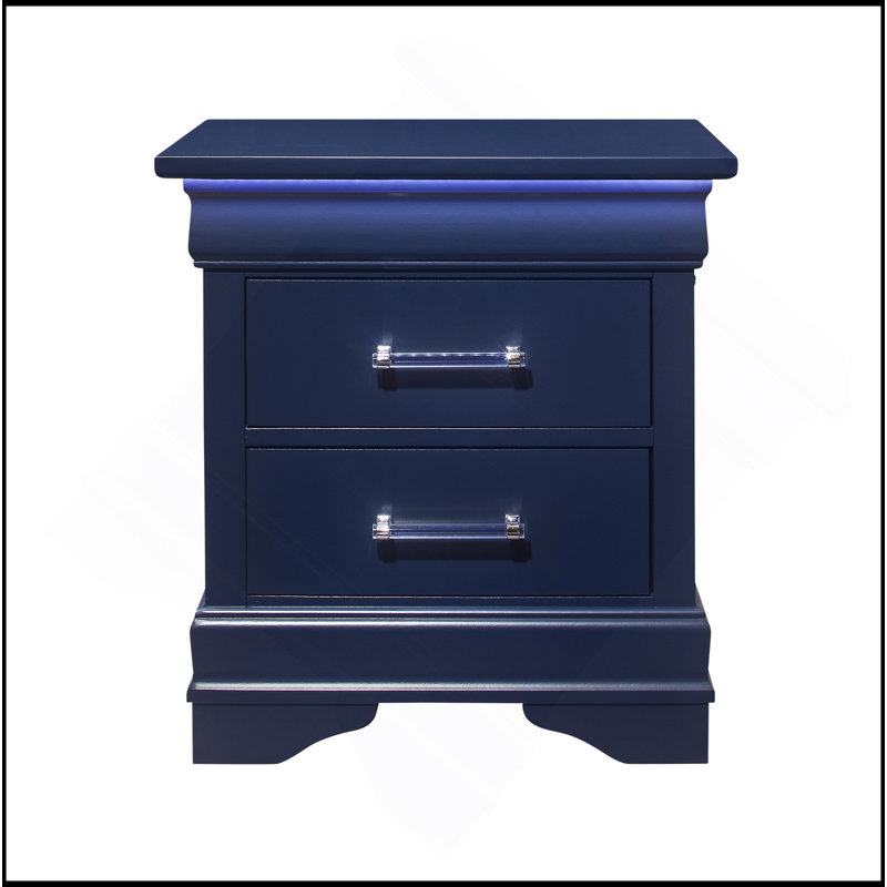 Table de chevet avec DEL, Bleu