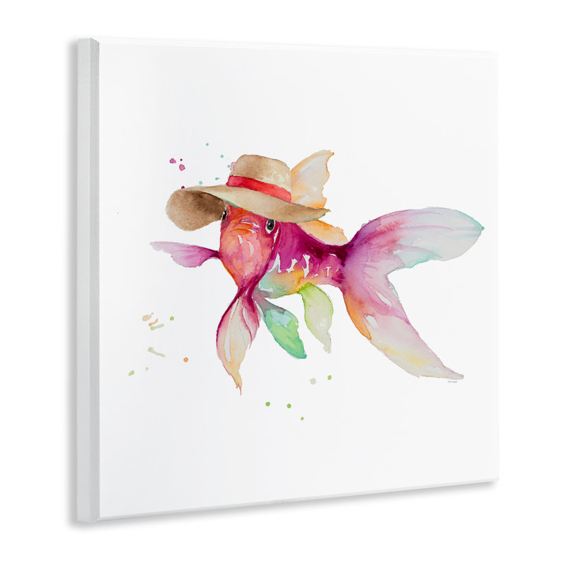 «Beach Fish», aquarelle sur bois par Lanie Loreth