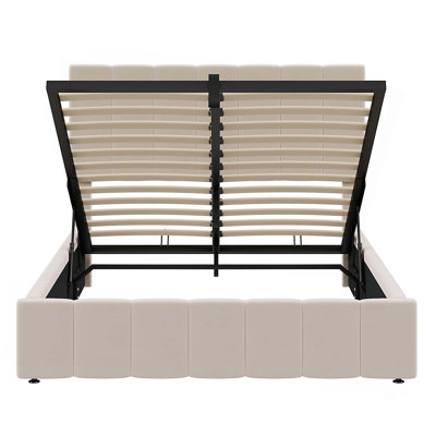 Upholstered Platform Bed With A Hydraulic Storage System