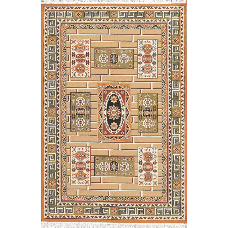 Tapis brun/vert turc shiraz Borges