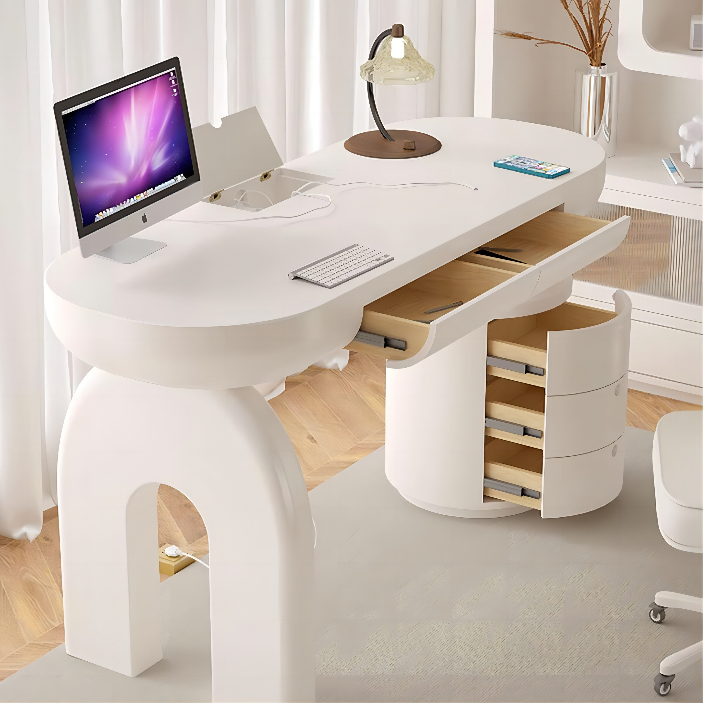 Recon Furniture Oval Writing Desk | Wayfair